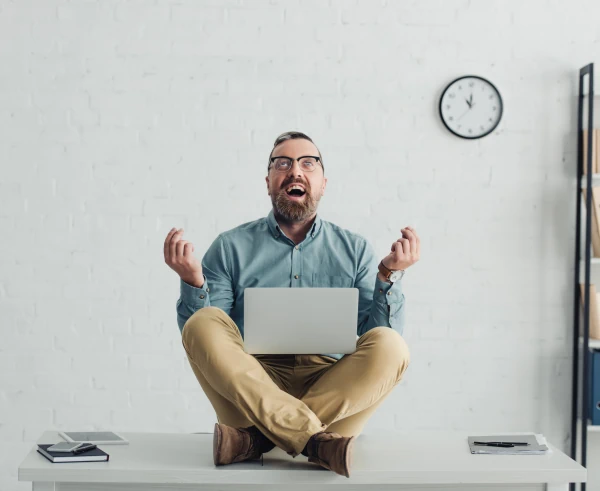 Business owner experiencing stress free accounting